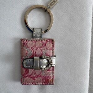 Coach Pink and Silver Photo Keychain